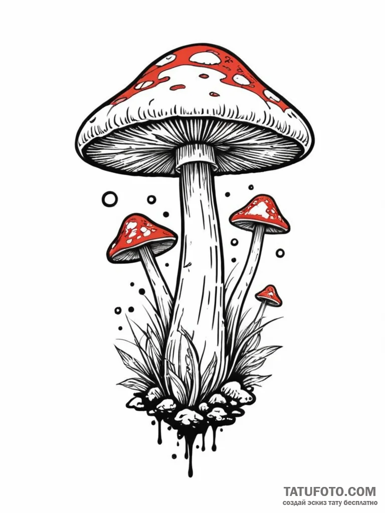 Mushroom with a spiral galaxy pattern on its… — эскиз тату (№1752548413_0, 15.07.2025 03:00) — Tatufoto.com