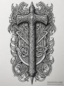 Hammer, concept art for tattoo, black and whi... - эскиз тату (№1752548842_0, 15.07.2025 03:07) — Tatufoto.com