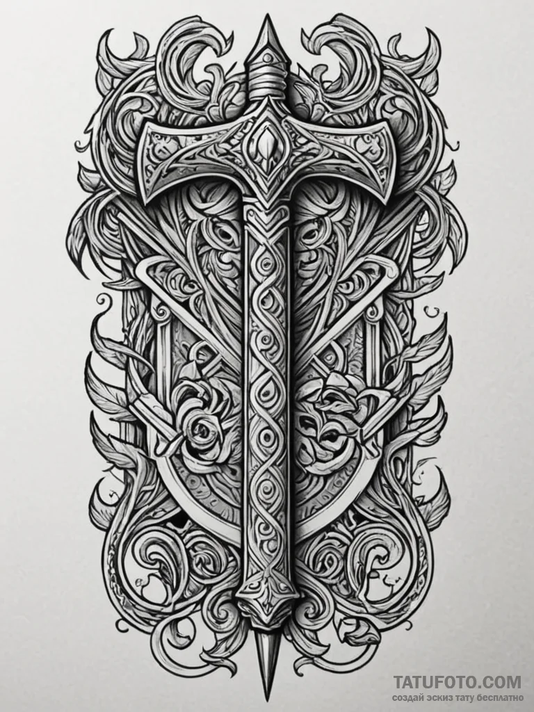 Hammer, concept art for tattoo, black and whi... - эскиз тату (№1752548842_0, 15.07.2025 03:07) — Tatufoto.com