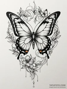 Butterfly composed of shattered mirror fragme... - эскиз тату (№1752549528_0, 15.07.2025 03:18) — Tatufoto.com