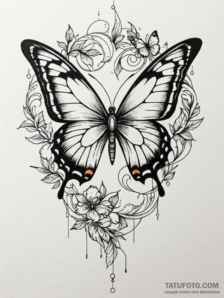 Butterfly composed of shattered mirror fragme... - эскиз тату (№1752549528_0, 15.07.2025 03:18) — Tatufoto.com
