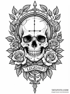 Legionary's standard (aquila) held high, tatt... - эскиз тату (№1752549785_0, 15.07.2025 03:23) — Tatufoto.com