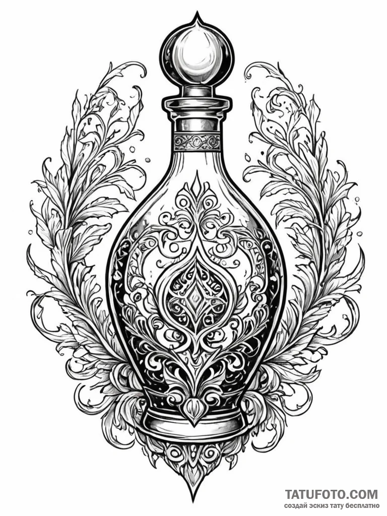 Potion bottle from a video game (hp or mana),... - эскиз тату (№1752549957_0, 15.07.2025 03:25) — Tatufoto.com