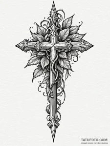 Silver dagger wrapped in ivy, tattoo sketch d... - эскиз тату (№1752550985_0, 15.07.2025 03:43) — Tatufoto.com