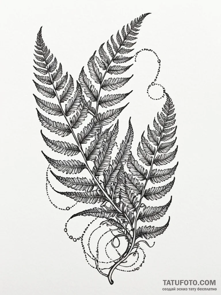 Unfurling fern, but the leaves are tiny, intr… — эскиз тату (№1752551071_0, 15.07.2025 03:44) — Tatufoto.com