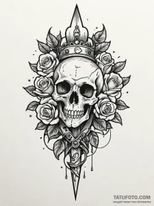 Salt dagger crowned in frost, tattoo line art... - эскиз тату (№1752551157_0, 15.07.2025 03:45) — Tatufoto.com