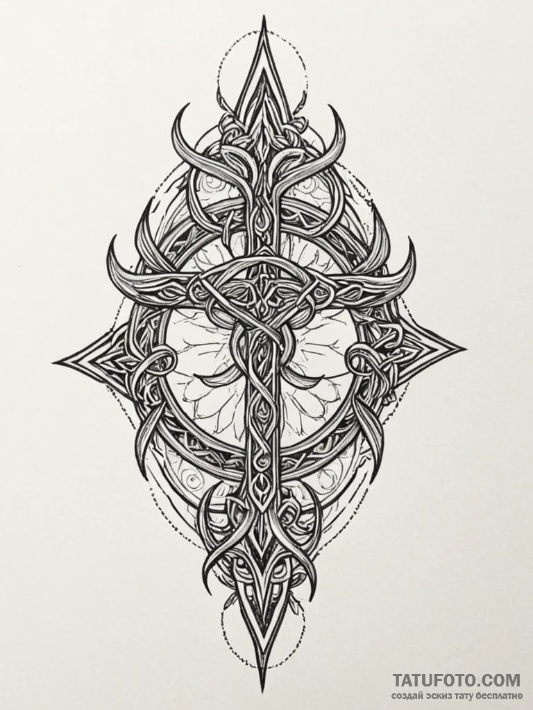 Trident, tattoo line art, highly detailed, in... - эскиз тату (№1752551703_0, 15.07.2025 03:55) — Tatufoto.com