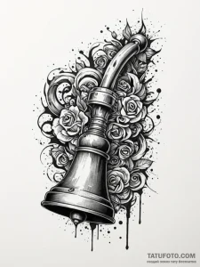 A classic bell and hammer, striking,, tattoo... - эскиз тату (№1752552127_0, 15.07.2025 04:02) — Tatufoto.com