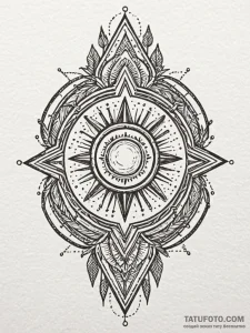 Opal arrow piercing ancient seal, ink illustr... - эскиз тату (№1752552894_0, 15.07.2025 04:14) — Tatufoto.com