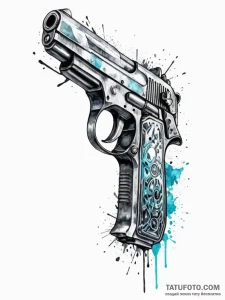 Deckard's pistol from blade runner, tattoo dr... - эскиз тату (№1752554257_0, 15.07.2025 04:37) — Tatufoto.com