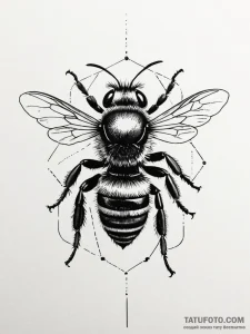 A powerful buzzing bee, industrious,, concept... - эскиз тату (№1752554512_0, 15.07.2025 04:41) — Tatufoto.com