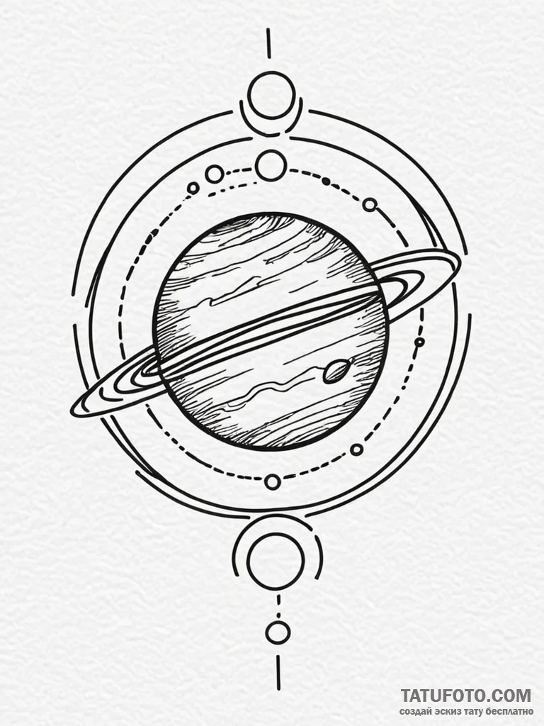 The astrological symbol for a planet (e.g., j... - эскиз тату (№1752555364_0, 15.07.2025 04:56) — Tatufoto.com