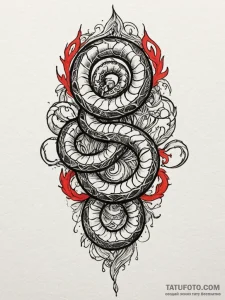 Twilight serpent coiling through rift, tattoo... - эскиз тату (№1752555874_0, 15.07.2025 05:04) — Tatufoto.com