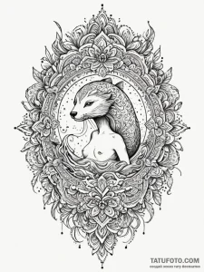 Selkie, tattoo drawing outline, on a clean wh... - эскиз тату (№1752556130_0, 15.07.2025 05:08) — Tatufoto.com