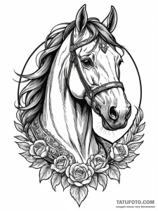 War horse, loyal and strong, tattoo sketch de... - эскиз тату (№1752558354_0, 15.07.2025 05:45) — Tatufoto.com