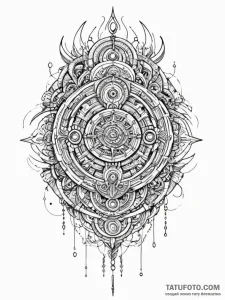 Cyberpunk, artistic tattoo sketch, black outl... - эскиз тату (№1752558779_0, 15.07.2025 05:52) — Tatufoto.com