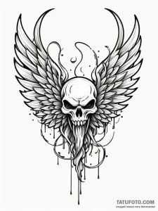 Necrotic wings devouring light, tattoo line a... - эскиз тату (№1752559204_0, 15.07.2025 06:00) — Tatufoto.com