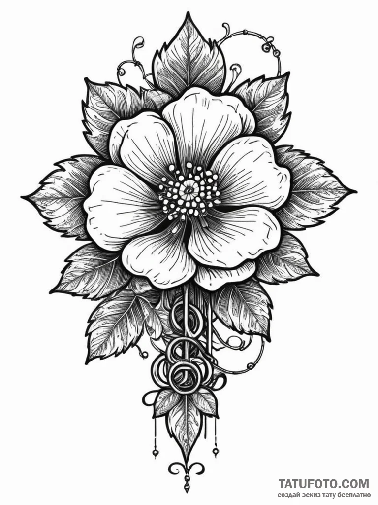 Tudor rose, symbolizing history and heritage,… — эскиз тату (№1752559374_0, 15.07.2025 06:02) — Tatufoto.com