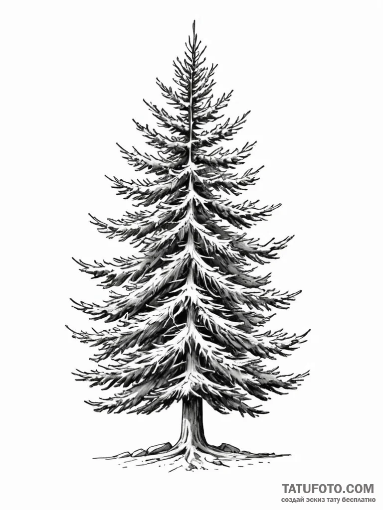 Spruce - эскиз тату (№1752559886_0, 15.07.2025 06:11) — Tatufoto.com