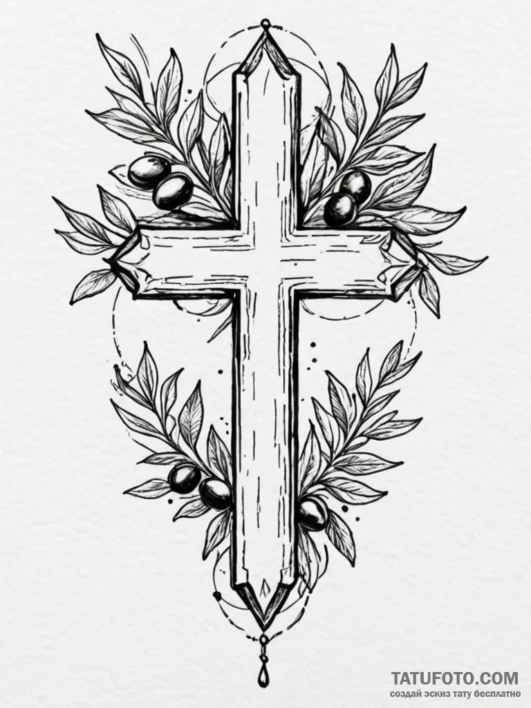 Olive branch across broken mirror, tattoo fla... - эскиз тату (№1752560311_0, 15.07.2025 06:18) — Tatufoto.com
