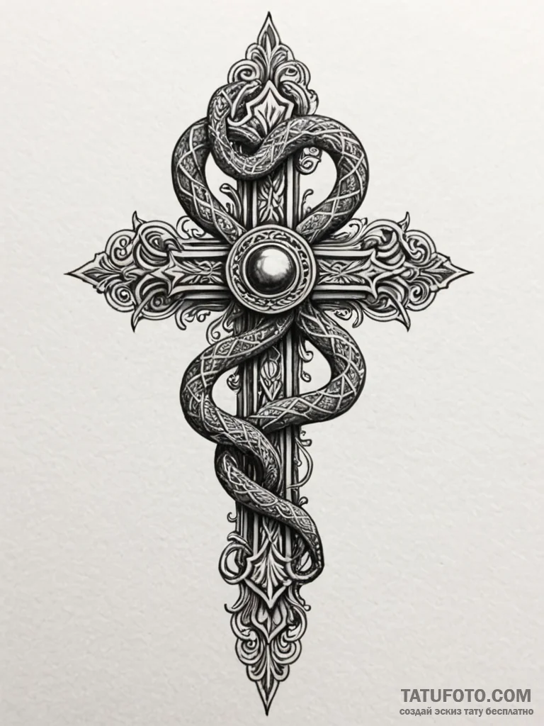 Filigree key turning into a serpent, artistic... - эскиз тату (№1752562364_0, 15.07.2025 06:52) — Tatufoto.com