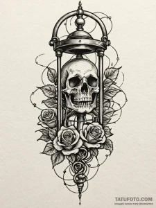 Barbed wire strangling hourglass, artistic ta... - эскиз тату (№1752563134_0, 15.07.2025 07:05) — Tatufoto.com