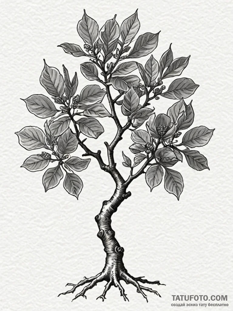 Fig tree, symbolizing prosperity and abundanc... - эскиз тату (№1752565861_0, 15.07.2025 07:51) — Tatufoto.com