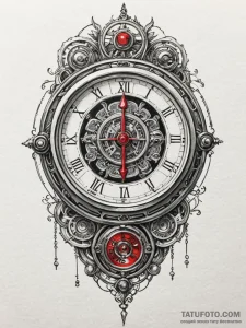 A detailed barometer with intricate dials, st... - эскиз тату (№1752565947_0, 15.07.2025 07:52) — Tatufoto.com