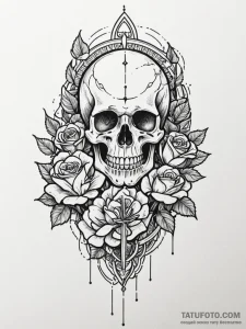 Kaiju crushing ancient city, tattoo sketch de... - эскиз тату (№1752566629_0, 15.07.2025 08:03) — Tatufoto.com