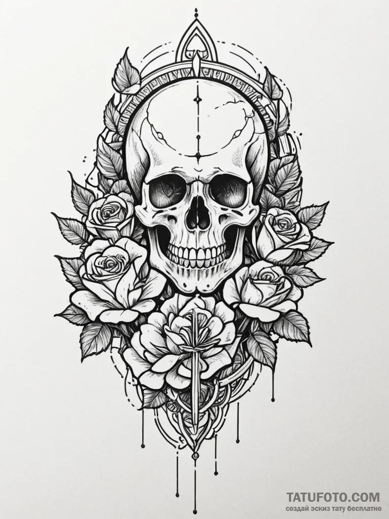 Kaiju crushing ancient city, tattoo sketch de... - эскиз тату (№1752566629_0, 15.07.2025 08:03) — Tatufoto.com