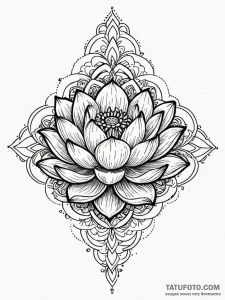 Sacred geometry unfolding from a lotus flower... - эскиз тату (№1752566971_0, 15.07.2025 08:09) — Tatufoto.com