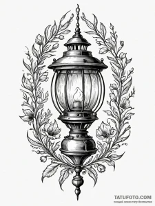 Plague lantern flickering in void, artistic t... - эскиз тату (№1752567057_0, 15.07.2025 08:10) — Tatufoto.com