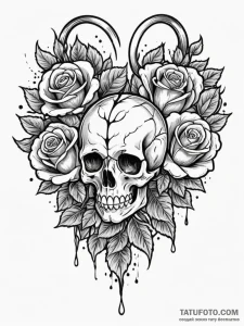 Stone heart beneath spectral storm, tattoo fl... - эскиз тату (№1752567228_0, 15.07.2025 08:13) — Tatufoto.com