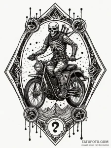 Death tarot card, reimagined with a modern, a... - эскиз тату (№1752567313_0, 15.07.2025 08:15) — Tatufoto.com