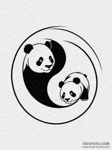 Panda bear balancing on a yin-yang symbol, ar... - эскиз тату (№1752567655_0, 15.07.2025 08:20) — Tatufoto.com