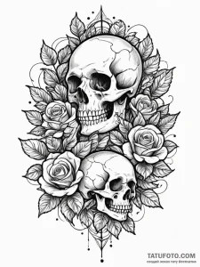 Sunken crown beneath coral reef, ink illustra... - эскиз тату (№1752568506_0, 15.07.2025 08:35) — Tatufoto.com