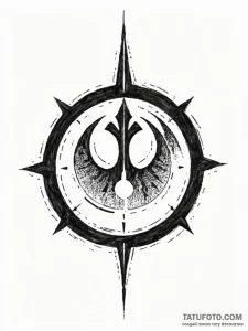 Rebel alliance's starbird symbol, but scorche... - эскиз тату (№1752568935_0, 15.07.2025 08:42) — Tatufoto.com