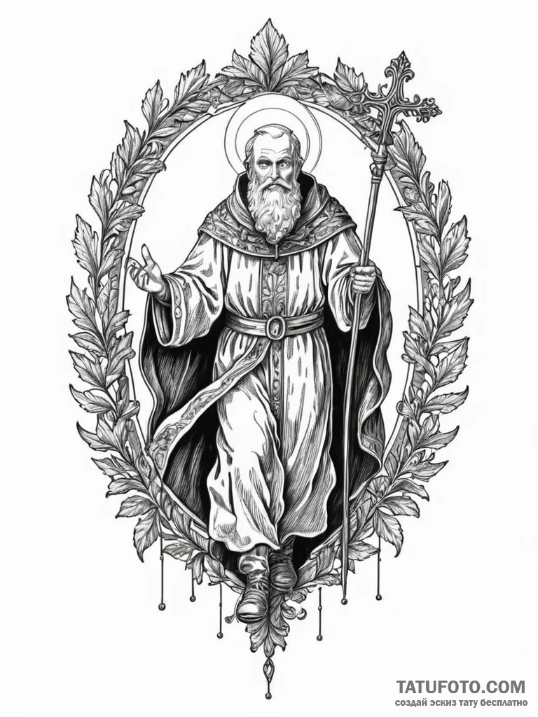 St. nicholas, concept art for tattoo, clear i... - эскиз тату (№1752569361_0, 15.07.2025 08:49) — Tatufoto.com