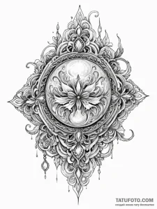 Opal vessel lost in abyss, ink illustration f... - эскиз тату (№1752569446_0, 15.07.2025 08:50) — Tatufoto.com