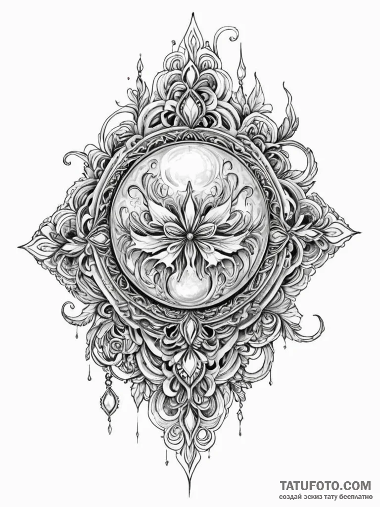 Opal vessel lost in abyss, ink illustration f... - эскиз тату (№1752569446_0, 15.07.2025 08:50) — Tatufoto.com