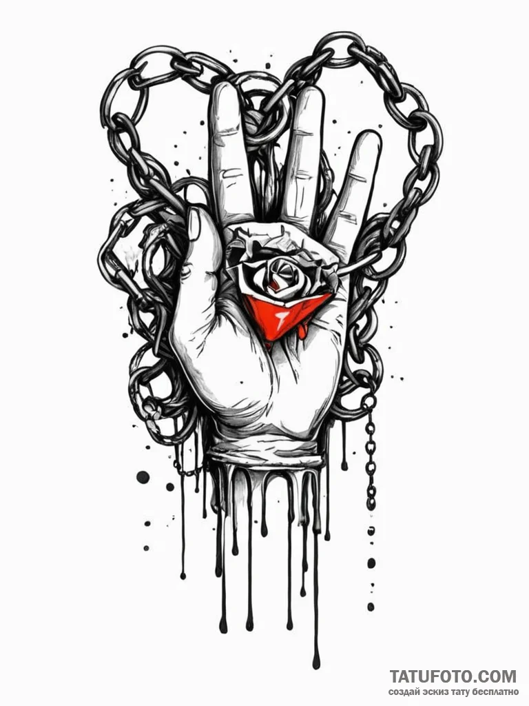 Ashen chains holding spectral hand, artistic... - эскиз тату (№1752569619_0, 15.07.2025 08:53) — Tatufoto.com