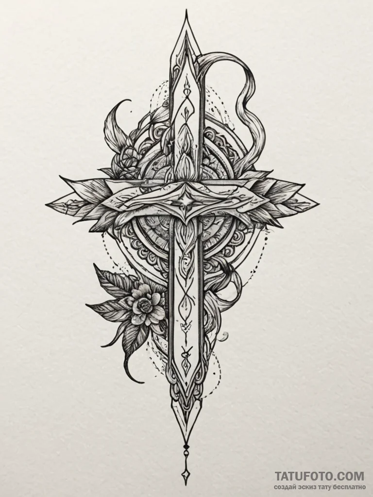 Pike, tattoo line art, on a clean white paper... - эскиз тату (№1752570466_0, 15.07.2025 09:07) — Tatufoto.com