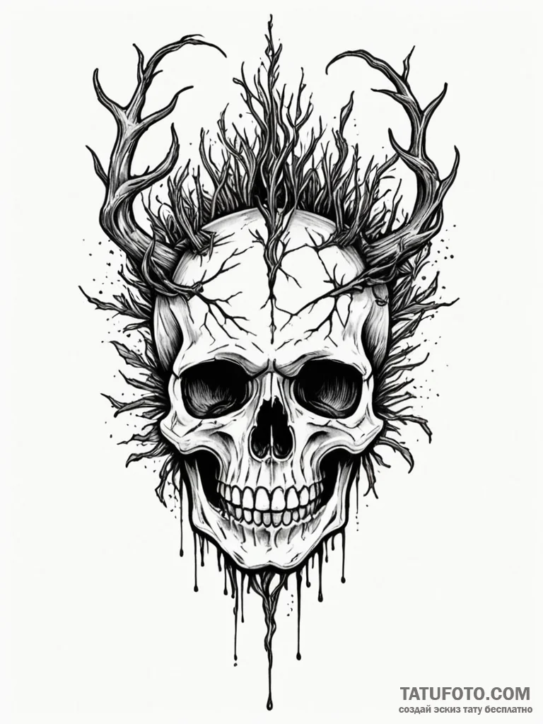 Ghostly helm bound in roots, tattoo flash she… — эскиз тату (№1752570979_0, 15.07.2025 09:16) — Tatufoto.com