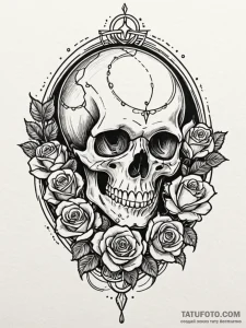 Crystal ball showing a vision, tattoo line ar... - эскиз тату (№1752571064_0, 15.07.2025 09:17) — Tatufoto.com