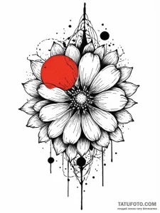 Hidden relic beneath celestial bloom, ink ill... - эскиз тату (№1752571914_0, 15.07.2025 09:31) — Tatufoto.com