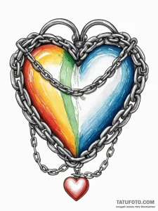 Frosted heart wrapped in chains, concept art... - эскиз тату (№1752572693_0, 15.07.2025 09:44) — Tatufoto.com