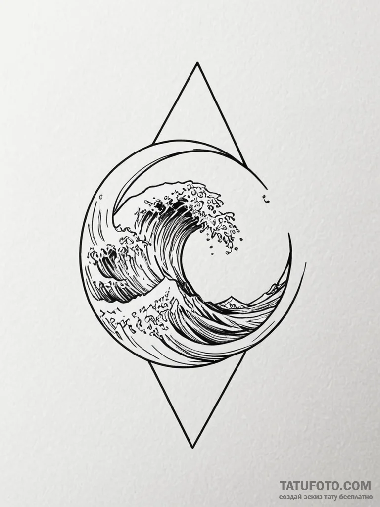 A minimalist wave symbol - эскиз тату (№1752572950_0, 15.07.2025 09:49) — Tatufoto.com