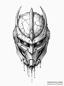 Apocalyptic helm cracked open, concept art fo... - эскиз тату (№1752573120_0, 15.07.2025 09:52) — Tatufoto.com