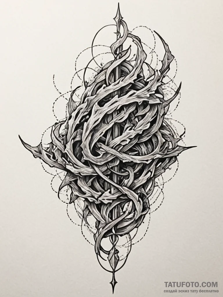 Astral chains breaking apart, tattoo drawing... - эскиз тату (№1752573844_0, 15.07.2025 10:04) — Tatufoto.com