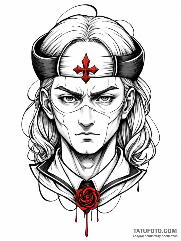 Outline of a favorite anime character's hair/... - эскиз тату (№1752574186_0, 15.07.2025 10:09) — Tatufoto.com